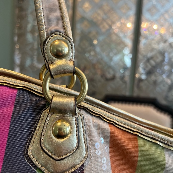 Coach Poppy Legacy Stripe Large Rocker Bag - Picture 11 of 16